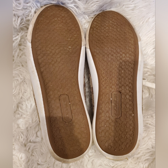 COACH| Womens Barrett gold and brown sneakers| size 8 - Picture 9 of 10